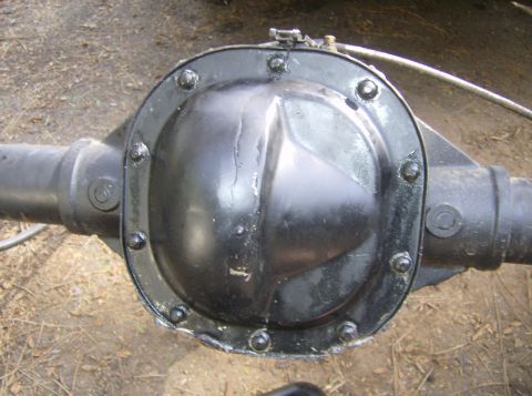 1986 Ford Bronco - Close-up of a vehicle's rear axle differential cover, showing bolted construction.