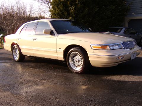 1996 Mercury Grand Marquis - This 1996 Mercury Grand Marquis is shown in a three-quarter front view.