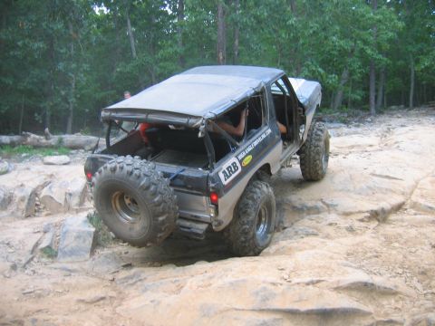 1992 Ford Mustang - This modified SUV navigates a rocky trail with its top removed.