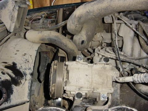 1992 Ford Bronco - sc pump holes need to be drilled out a tad bigger. Van AC bolts needed to be used.