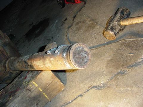 1992 Ford Bronco - once you grind some, smack it good, but not super hard with the sledge till you see a crack appear. once you see a crack when it seperates…