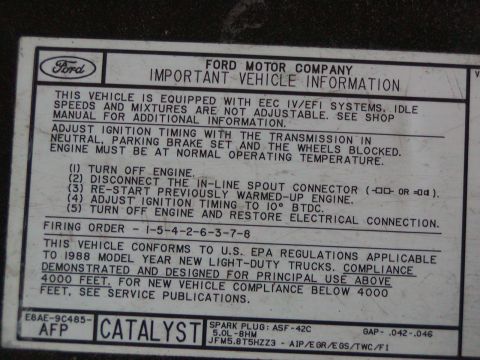 1988 Ford Bronco - Sticker LEFT side
