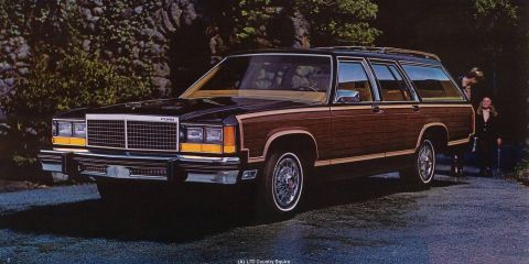 1982 Ford Crown Victoria LTD - This 1980s Ford LTD Country Squire wagon features classic wood paneling and a spacious interior.