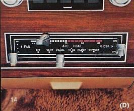 1982 Ford Crown Victoria LTD - The early style climate control - used 1979-1984. This model has ATC, and again is a LTD model. Other models similar, but with background c…