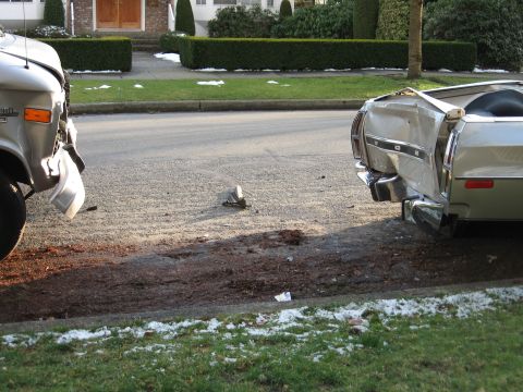 1973 Ford Ranchero - rear-ended while parked on the street!