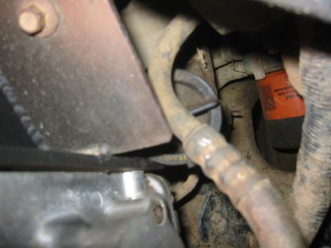 1995 Ford Bronco - power steering clearance. this section of the bracket is gunna get reworked probably when i do my signaw swap. i'm not gunna use that bolt…