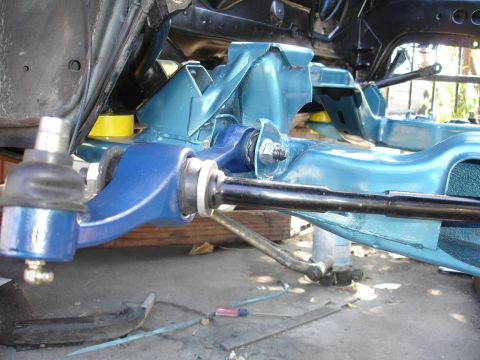1992 Ford Taurus - Close-up view of automotive suspension components, likely during a repair or upgrade.