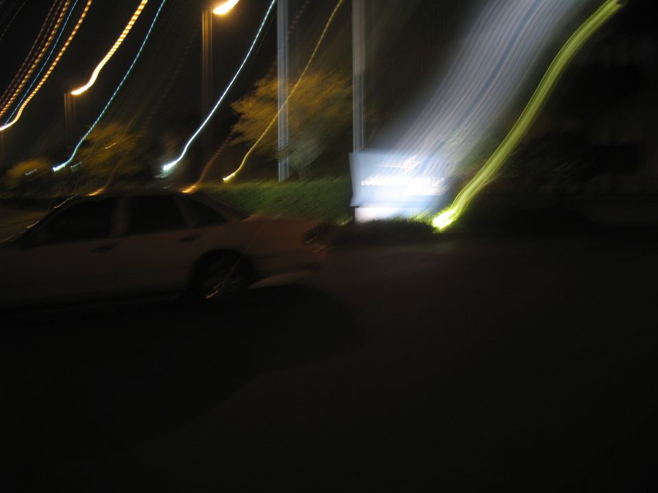 Side view of a 1997 Ford Crown Victoria at night
