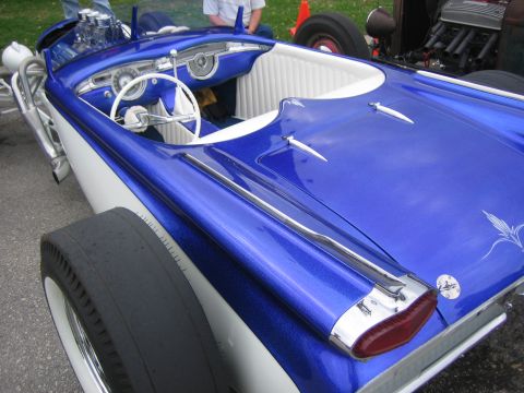 1996 Ford Bronco - Custom hot rod with a two-tone blue and white paint job and a white interior.