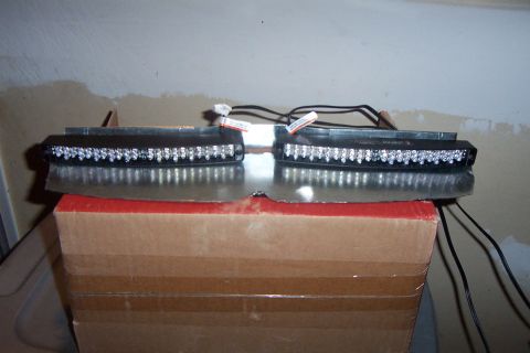 2005 Ford Explorer - Pair of LED light bars shown mounted on metal brackets.