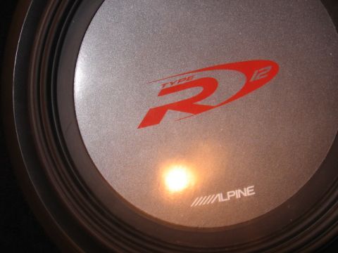 1992 Ford Crown Victoria - This is a close-up view of an Alpine Type R 12 inch subwoofer.