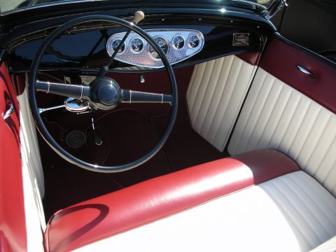 1998 Ford Crown Victoria - Interior view of a custom hot rod, a classic steering wheel and two-tone seating.