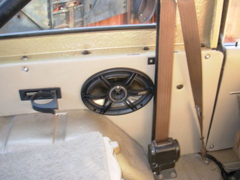 1975 Ford Bronco - The speaker BARELY fits. In fact, I'm not happy with how little material there is between it & the wheelwell, but I didn't have any options…