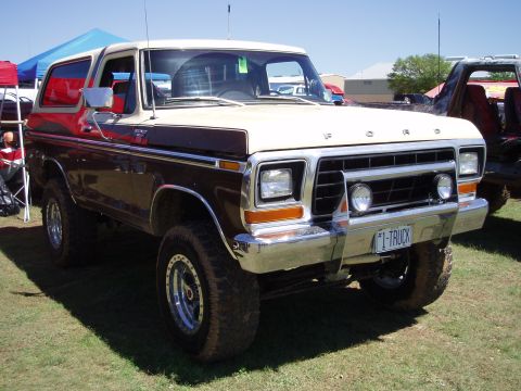 1978 Ford Bronco - This 1978 Ford Bronco is shown in a three-quarter front view, parked outdoors.