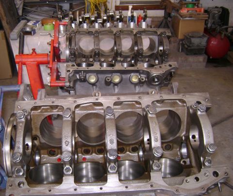 1972 Ford Ranchero - Close-up view of an engine block assembly with connecting rods and crankshaft components.