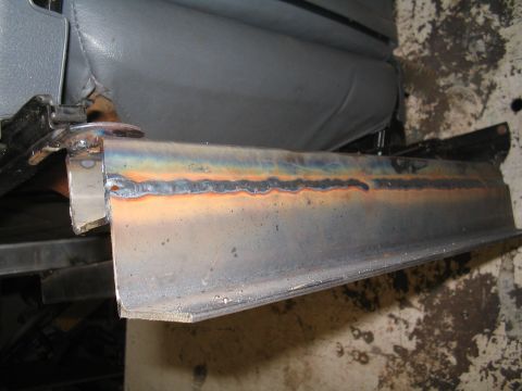 1979 Ford Bronco - 2" angle iron welded along the back of the seat rails to give stability and a way to bolt the seat in.
