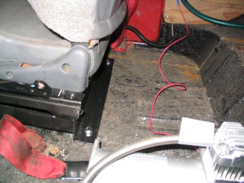 1979 Ford Bronco - Pass seat bolted in. Lots of clearance behind it for seat adjustment.