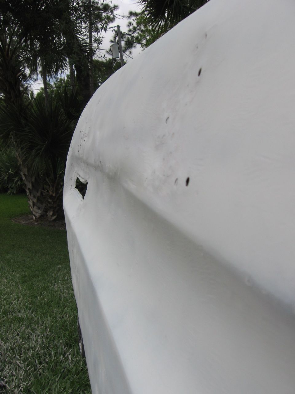 White 1974 Ford F-100 truck door, side view