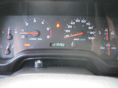 2001 Jeep Wrangler - The dashboard gauges display the vehicle's speed, RPM, and mileage.