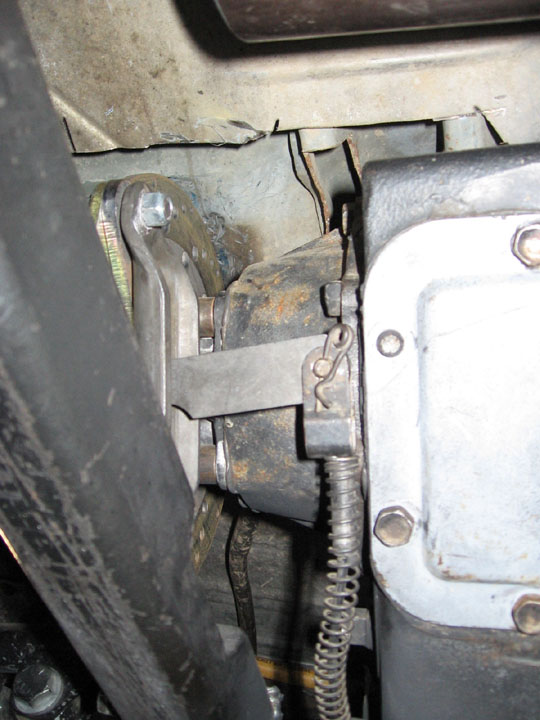 this is the end of the 1986 lincoln mark VIII rear brake line.  With a little grinding, it fits perfectly over the HAD caliper lever arm.  The cotter pic and clevis pin work also.