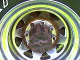 1986 Ford Bronco - This photo shows a close-up of a vehicle's wheel hub and rim, not a full vehicle.