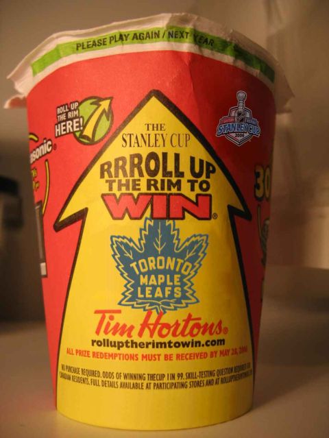 1978 Ford Mustang II - A Tim Hortons cup promotes a Stanley Cup contest with the Toronto Maple Leafs.