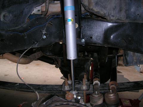 1985 Ford Bronco - shock towers extended and moved up 3 inches for more up travel.