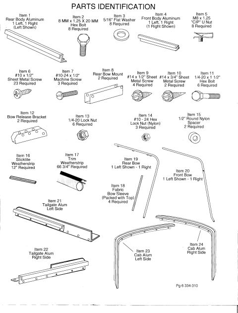 1991 Ford Bronco - This diagram illustrates the process for installing a soft top on a vehicle, detailing various components and steps.