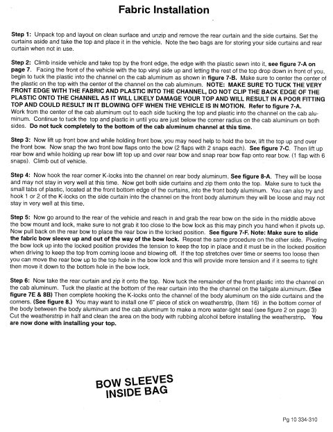 1991 Ford Bronco - This document details the process for installing a soft top.