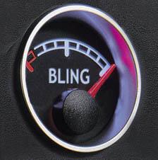 1999 Ford F-250 - This gauge appears to be a custom or novelty item, labeled 'BLING'.
