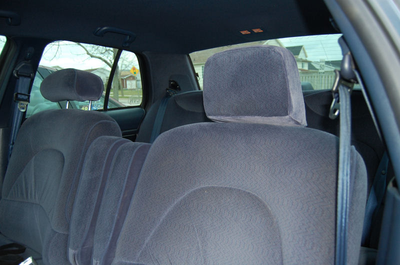 Gray fabric interior rear seats and headrests