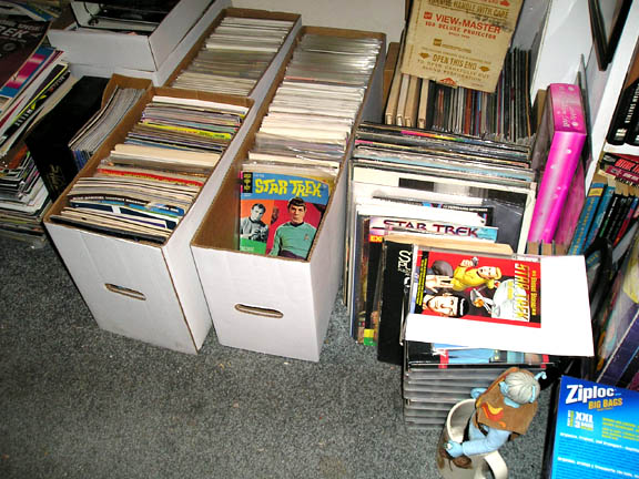 Boxes of Star Trek comic books and a View-Master projector box