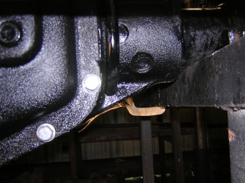 1997 Ford F-250 - Hole Drilled in Webbing to Accept U-Bolt