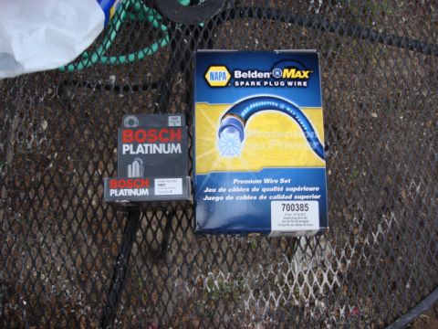 1983 Ford Bronco - I was not sure when this was done last so i decided to replace the plugs and wires. I went to NAPA and got 8 new Bosh Platinum plugs and ne…
