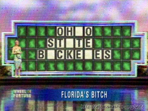1974 Ford F-100 - Wheel of Fortune game show set with a contestant and the puzzle board displaying letters.