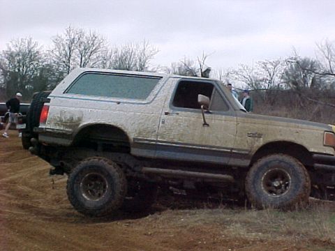 1978 Ford Bronco - This SUV is covered in mud, suggesting it has been off-roading.
