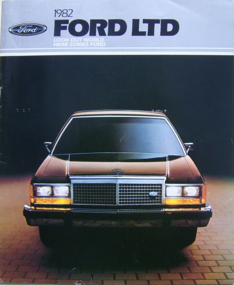 1982 Ford Crown Victoria LTD - Brochure cover for the 1982 Ford LTD, a front-facing view of the sedan.