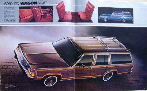 1982 Ford Crown Victoria LTD - This 1982 Ford LTD Country Squire wagon features a woodgrain exterior and a roof rack.
