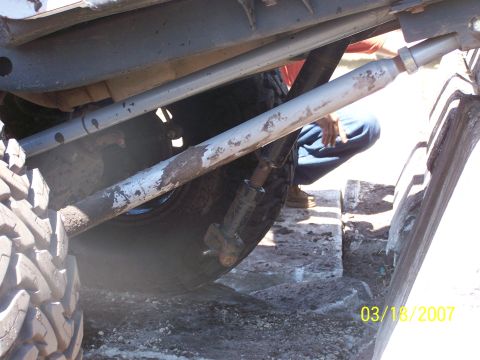 1989 Ford Bronco - Close-up view of the undercarriage and suspension system of a vehicle, with a date stamp of 03/18/2007.