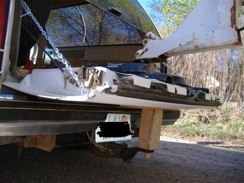 1968 Ford Mustang - The rear of a truck is shown with its tailgate open, revealing a trailer hitch assembly and a Goose Neck Reese hitch.