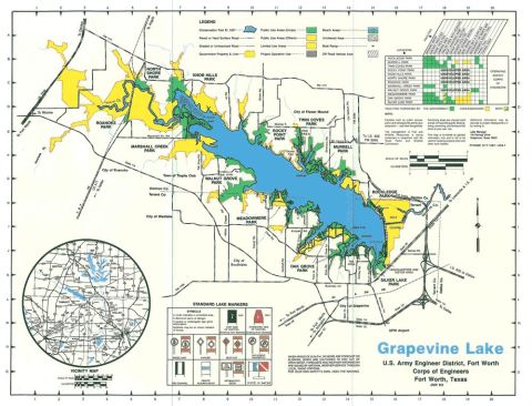1978 Ford Bronco - This document is a map of Grapevine Lake, detailing parks, roads, and other features.