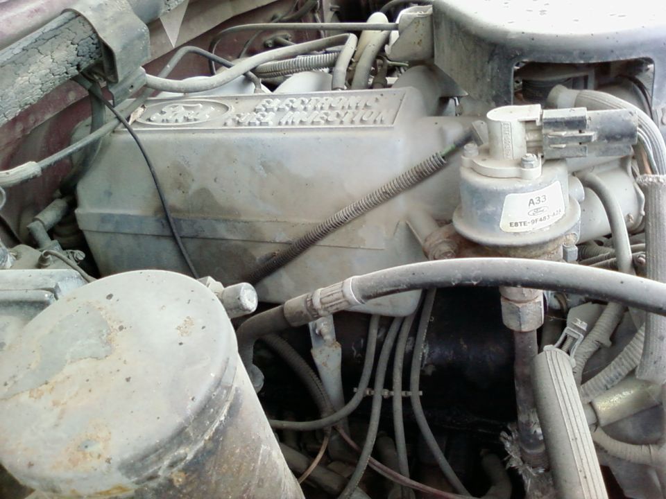 351w from 89 F15 donor vehicle. More oil leakage around head/valve covers (can't see it very well).