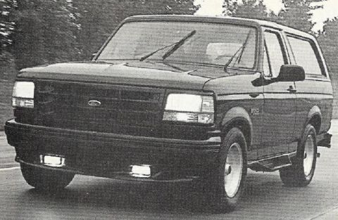 1990 Ford Bronco - This 1990 Ford Bronco is shown from a 3q-front perspective, highlighting its SUV body style.