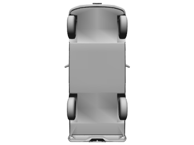 1990 Ford Bronco - This image shows an overhead view of a vehicle, possibly a van or SUV, with its wheels visible.