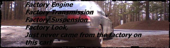 Rear of a silver car with text overlay about factory parts
