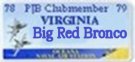 1978 Ford Bronco - Membership sticker for 'Big Red Bronco' club in Virginia, dated 1978 and 1979.