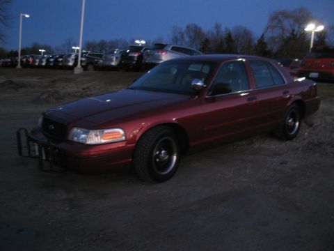 2001 Ford Crown Victoria - This 2001 Ford Crown Victoria sedan is seen from the front-three-quarter view with a push bumper installed.