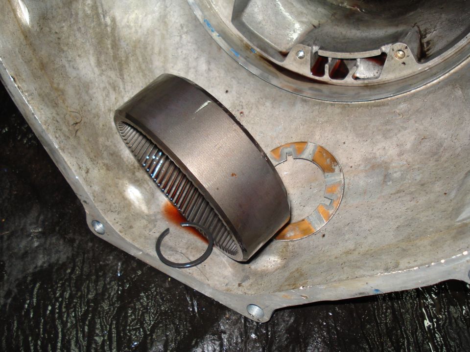 close-up of a transmission gear and washer