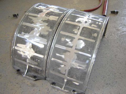 1971 Ford Bronco - Hummer rim Mag run flat that I cut down.