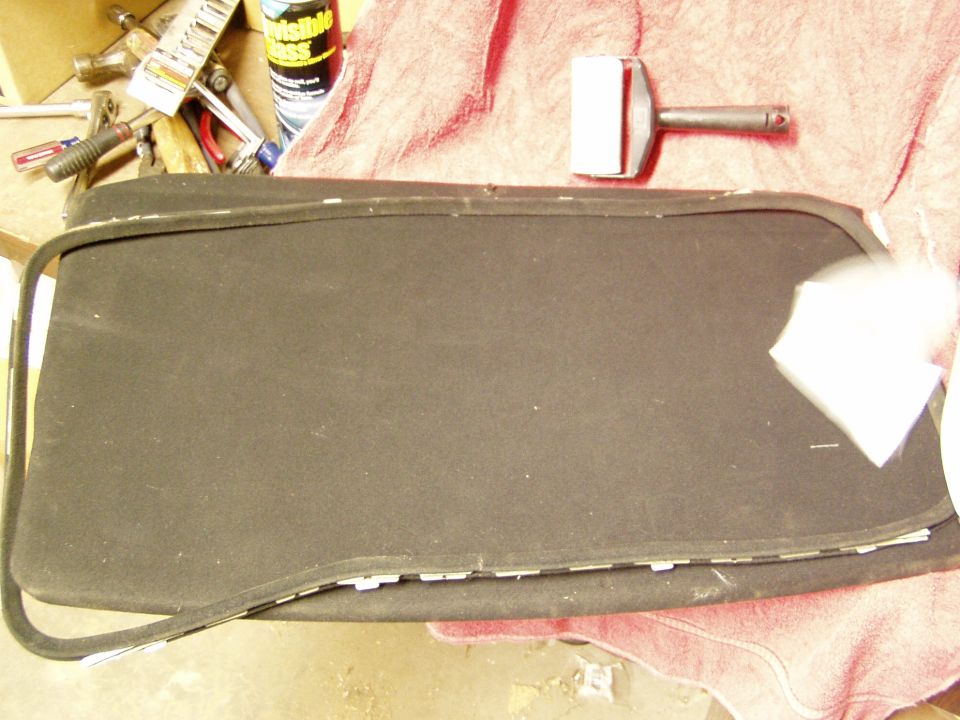sunroof felt headliner and trim (flash did not go on this one)